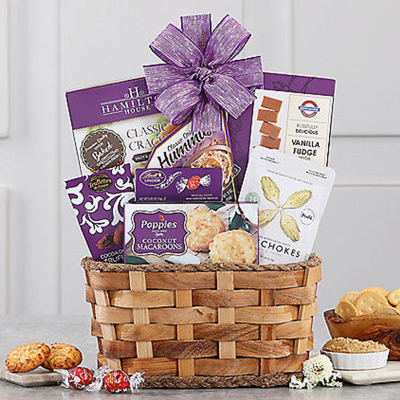 Posh Purple: Gourmet Delights Gift Basket